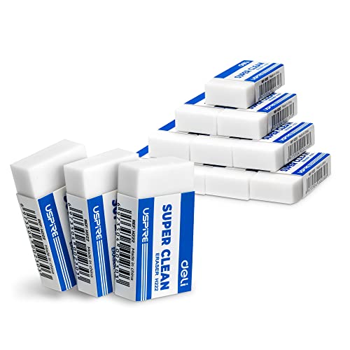 Deli Pencil Erasers, Pencil Eraser, 10 Pack - size: 1.77" x 0.90" 0.43"