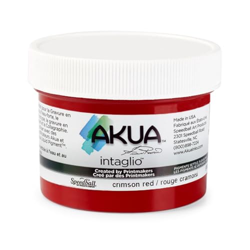 Akua Intaglio Water-Based Ink, 2-Ounce Jar, Crimson Red - color: Crimson Red, size: 2 fl oz