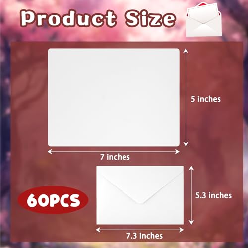 Mototo 60 Set Blank Watercolor Cards with Envelopes 5 x 7 Inch DIY Painting | 140lb/300GSM Single Blank Watercolor Card with Envelope Bulk for Birthday Christmas Handmade Greeting Holiday Card Giving Art - color: 5 x 7 inches, 60 Set
