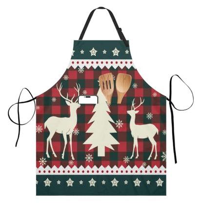 Imiss Waterproof Stain-Resistant Cooking Chef Aprons for Grill BBQ Baking 27 X 31 Inch - color: Reindeer