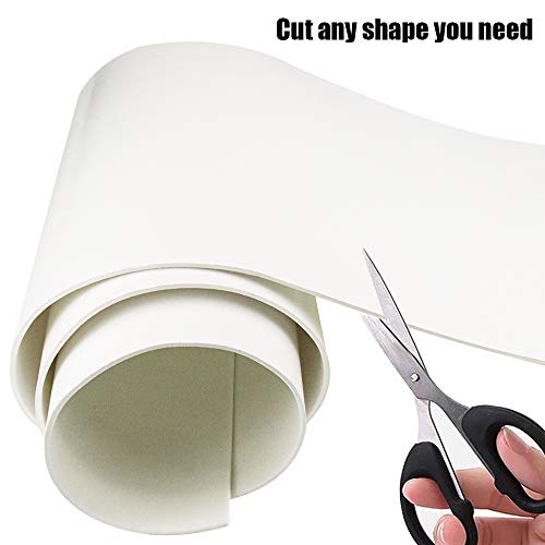 DGSL Neoprene Adhesive Foam Sheets, 12'' W x 118'' L x 1/18'' Thick Sponge Self Adhesive Rubber Padding Sheet Closed Cell Foam Sheet Roll for DIY, Multi-Function Soundproof Rubber Mat, White - color: White, size: 12 in x 118 in x 1/8 in