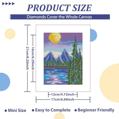 12 Pcs Small Diamond Art Kits Landscape Diamond Art Kits for Adults - color: Landscape-1