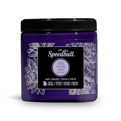 Speedball 3808 Water Soluble Block Printing Ink – Bold Color With Satin Finish AP Non-toxic 8 Fl. Oz., Violet - color: Violet