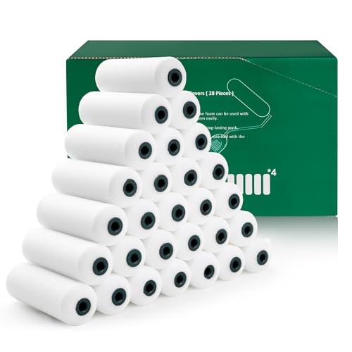 4 Inch Foam Paint Roller Covers 28 Pack | Small Paint Roller Kit, High Density Foam Paint Roller Covers, Mini Paint Rollers for Painting Walls, Home Painting Supplies - size: 4 Inch Foam Paint roller 28 pack