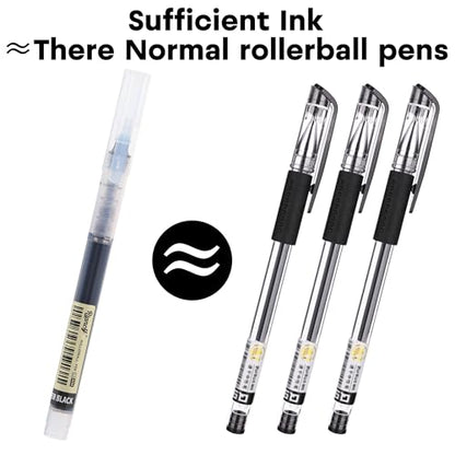 12 Pack Black Liquid Ink Rollerball Gel Pens, 0.5mm Extra Fine Point Tip, Smooth Writing Quick Drying No Smear No Bleed for Journaling, Drawing, Sketching, School Notes & Art Supplies - color: Black