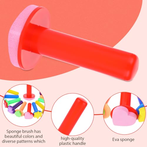 12 Pcs Paint Sponges Sponge Brushes Foam Brushes Sponge Paint Brushes Assorted Foam Paint Brushes Paint Stamp Craft Sponges for Painting Drawing