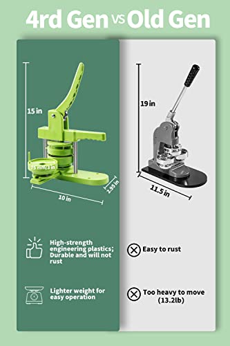 Happizza Button Maker Machine, 75mm(3 inch) DIY Pin Button Maker Press Machine Kit, Badge Button Press Machine Pin Maker Machine with Free 100pcs Button Parts&Pictures&Circle Cutter - size: Round - 75 mm