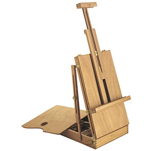 Mabef M/24 Sketch-Box Table Easel, Oiled Beechwood Portable Easel-Box with Adjustable Canvas Holder, Indoor/Outdoor Use, Supports up to 18 lbs - style: Modern