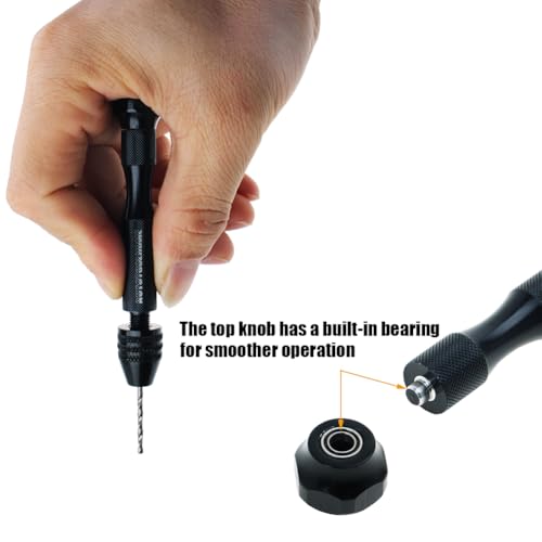 Precision Pin Vise Hand Drill Manual w/Micro Twist Drill Bits Set 0.5-3.0mm | Rotary Tool Craft Drill for Jewelry Making, Wood, Plastic, Resin, PCB,Miniature, Beads, Clay Etc Manual Making DIY Drilling