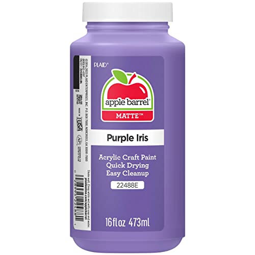 Apple Barrel Acrylic Paint, 16 oz, Purple Iris (Pack of 12) - color: Purple Iris, size: 16 Fl Oz (Pack of 12)