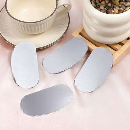 Mabor 4Pcs Stainless Steel Clay Scraper, Pottery Ribs Serrated Scraper | Clay Sculpture Cutter Crafts Tool Ceramics Sculpting Tools Kits for Texturing Modeling