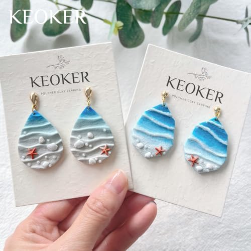 Keoker Ocean Wave Texture Roller for Polymer Clay, 1pc Summer Polymer Clay Texture Roller - color: A Color