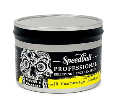 Speedball Professional Relief Ink Hansa Yellow Light 8OZ - color: Hansa Yellow Light, size: 8 fl oz