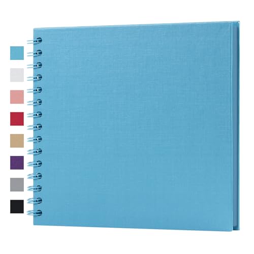 potricher 8 x 8 Inch DIY Scrapbook Album 40 Pages with Kraft Paper, Blue - color: Blue, size: 8 Inch 40 Pages