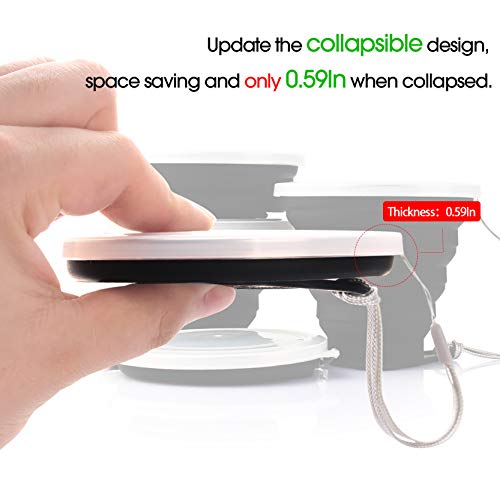 ME.FAN Silicone Collapsible Travel Cup - Silicone Folding Camping Cup with Lids - Expandable Drinking Cup Set - Portable, Graduated [9.22oz] - color: 4 Pack-Black