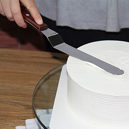 4 Pack Offset Spatula Set for Cake Decorating, Icing and Frosting Scraper