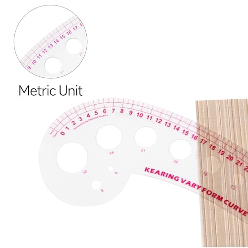 KEARING 32cm Metric French Curve Ruler - Clear Plastic Sewing Pattern Tool - style: 6132(32cm)