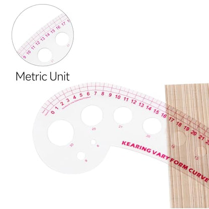 KEARING 32cm Metric French Curve Ruler - Clear Plastic Sewing Pattern Tool - style: 6132(32cm)