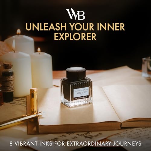 Wordsworth & Black Fountain Pen Ink Bottle, 30ml, Black, Smooth | For Calligraphy, Drawing Journaling, Vivid Saturated Colour, Quick-Drying, Water-Based, Non-Toxic, No Smudge, Vegan - color: Black