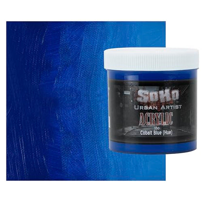 Soho Urban Artist Heavy Body Acrylic Paint - 500 ml Jar - Cobalt Blue Hue - Thick, Rich Color, Excellent Coverage, Professional Quality - Artists Acrylic Paint - color: Cobalt Blue Hue, size: 16.91 Fl Oz (Pack of 1)
