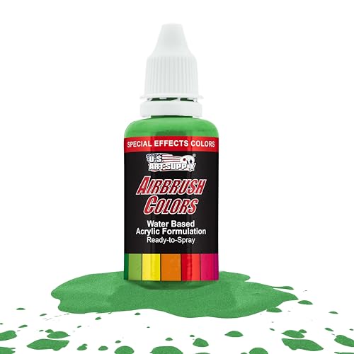 U.S. Art Supply Ready to Spray Special Effects Green Pearl Acrylic Airbrush Paint - 1oz Bottle, Professional Grade Non-Toxic Water-Based Colors for Vibrant & Permanent Results - color: Green Pearl, size: 1 Fl Oz (Pack of 1)