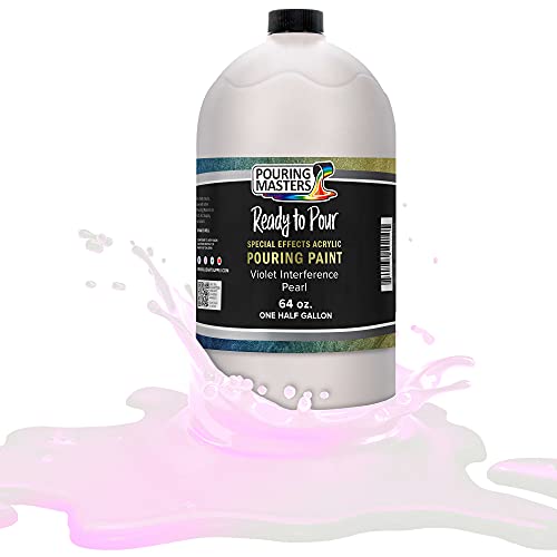 Pouring Masters Violet Interference Pearl Special Effects Acrylic Pouring Paint - Premium 64-Ounce Pre-Mixed Fluid Acrylic Paint - Fluid Art Supplies for Canvas, Wood, Paper, Tile & Rocks | Special Effects, Ready to Pour, Premium Pre-Mixed Fluid Acrylic P