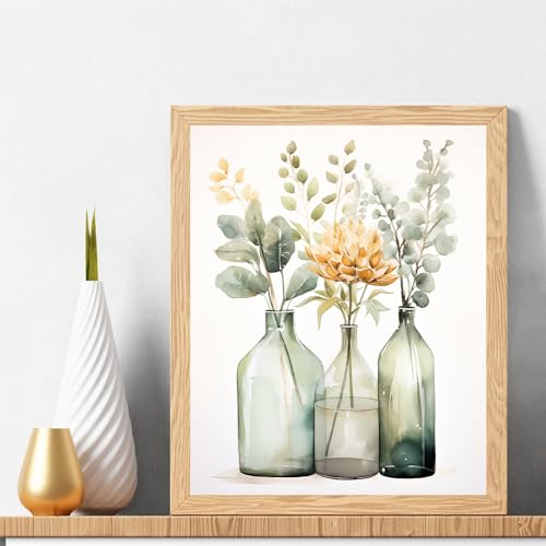 Natuyalo Paint by Numbers Kit for Adults - Flowers in Bottle DIY Adult Paint by Number Kits Acrylic Canvas Painting for Adults Beginners Kids Art Crafts Without Frame, 16x20 Inch - color: ART-07