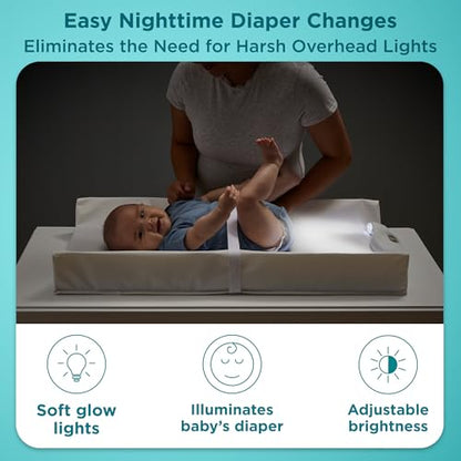 Contours GlowFlex Baby Night Light for Diaper Changes – Dimmable Soft Glow, Touch Control, Auto Shut-Off, Non-Slip Strap – Fits Sealy Baby & Select Changing Pads, Check Compatibility - style: Light ONLY