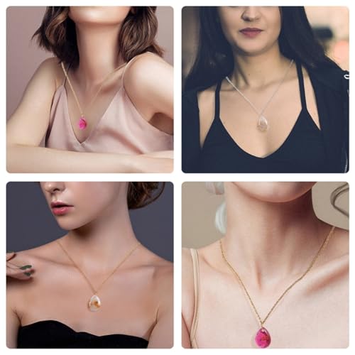 2Pcs DIY Pendant Silicone Mold Sets, Crystal epoxy Resin molds, Water Droplet and Oval Resin Jewelry Making, Used for DIY Necklace and Earring Jewelry Making