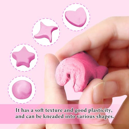 Smilo Kneaded Erasers for Artists, Pink Moldable Putty, 8-Pack | Reusable, Dust-Free and No Smudge, Art Erasers with Storage Case for Charcoal, Graphite, Pencil and Pastel Drawing - color: Pink