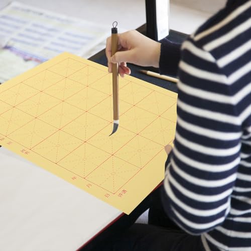 Healifty 150 Sheets Chinese Calligraphy Practice Paper | Grid Xuan-Style Rice Paper for Brush Writing, Chinese Characters, Japanese Kanji Practice and Beginner Calligraphy