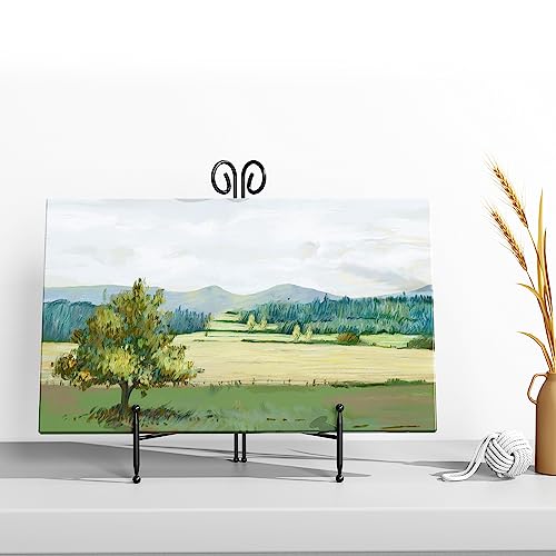 SVENJBB Plate Stand and Holder Display Stand 12 Inch, Black Iron Picture Frame Stand for Display, Collapsible and Portable Easel Stand for Table (1 Pack)