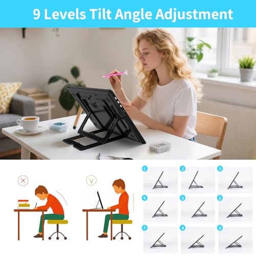 Phylosal Rechargeable A4 LED Light Pad with Built-in Stand, Magnetic Tracing Light Box for Drawing, Diamond Art Light Board with Side Button, Super Bright Light Table for Diamond Painting, Sketching - color: Black, size: A4