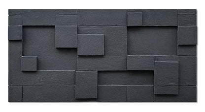 NANKAI Art Hand Painted Black Abstract Oil Painting Modern Minimalist Art Painting Office Hallway Bedroom Living Room Wall Art Deco 24x48 inches - color: Nkhb303