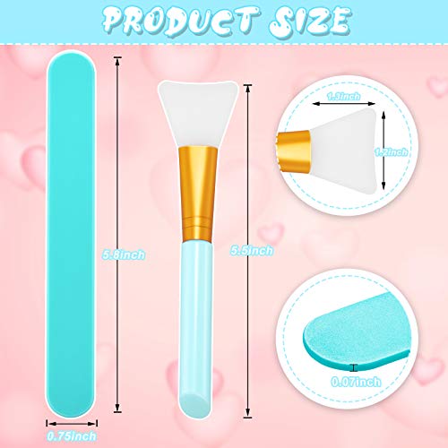 15 Pieces Reusable Stir Sticks Sets Include 12 Pieces Resin Stirring Makeup Sticks and 3 Pieces Silicone Epoxy Brushes for Mixing Resin Epoxy Liquid Facial Cover Paint Making DIY(Blue) - color: Blue
