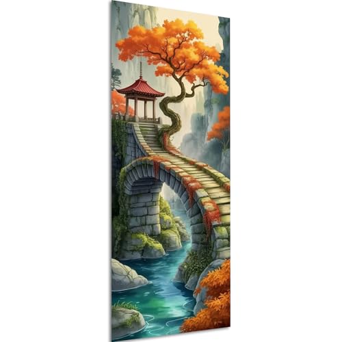 SKRYUIE 5D Large Diamond Painting Kits Scenery - DIY Diamond Art Kits for Adults, Full Round Drill - Crystal Embroidery Cross Stitch - Craft for Wall & Office Decor - 12x30 inch / 30x80 cm B8 - color: colorful-10