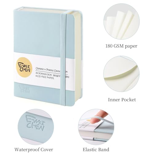 5.7x4.1in Hardcover Blank Sketchbook for Drawing 180gsm 96Pages,Light Blue - color: PU Cover-5.7x4.1in-Light Blue