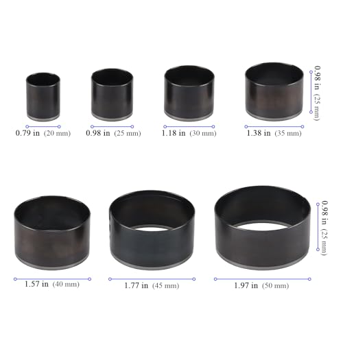 21 Pcs Leather Circle Cutter Tool Set, Circle Punch Tools, 20/25/30/35/40/45/50mm High Carbon Steel Round Hole Punch Set Leather Cutting Dies for Belts Fiber Board DIY Crafts