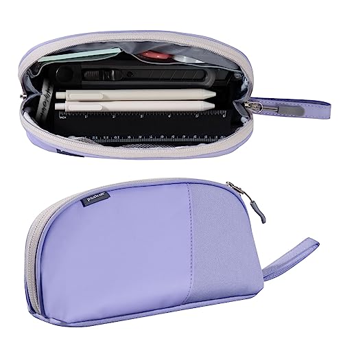 pack all Large Pencil Case, Multi-Compartment Pencil Pouch with Zipper | Large Capacity, Removable Compartment, Durable Fabric, Smooth Zipper, Multi-use for Pens, Stationery & Makeup, Purple - color: Purple