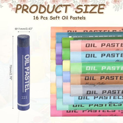 MECCANIXITY Soft Oil Pastels, Oil Pastel Crayons Vibrant Color Blendable Art Supplies for Painting Drawing Blending Painting Artists Beginners Professional(Deep Blue, Pack of 16) - color: Deep Blue