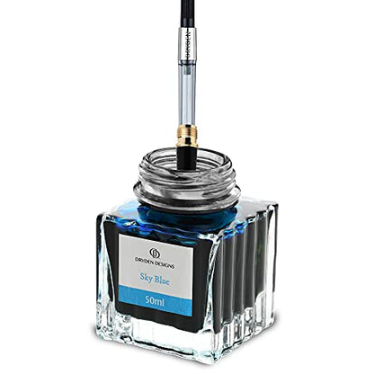 Ink Bottle for Fountain Pen | Luxury Edition, Smooth Flow, Compact Designed 50ml Sky Blue - color: Blue [Sky Blue] Ink Bottle