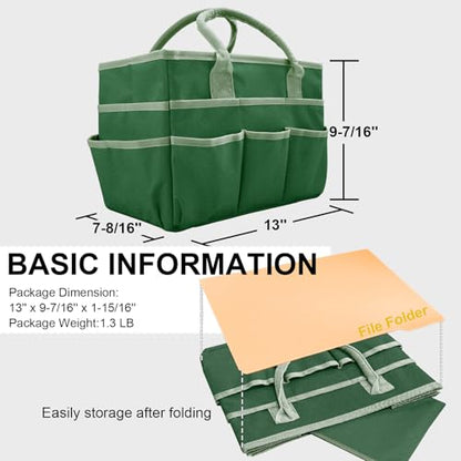 Cupohus Craft Organizer Bag, Green Art Supply Tote with Multiple Pockets - color: Green