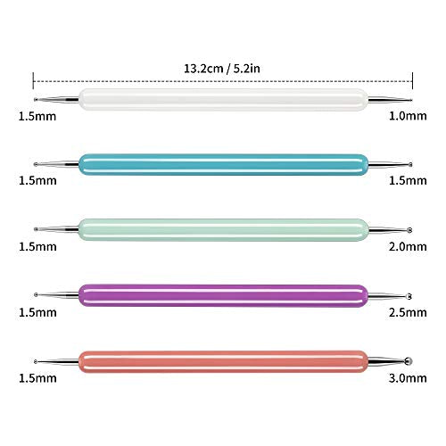 5 Pcs Pattern Tracing Stylus, Ball Embossing Stylus for Transfer Paper, Tracing Tools for Drawing, Embossing Tools for Paper, Art Dotting Tools for Nail Art, Ball Tip Clay Tools Sculpting Stylus