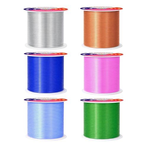 Mandala Crafts 16 GA Pink Green Blue Assorted Anodized Aluminum Craft Wire - color: Silver Copper True Blue Pink Ice Blue Kelly Green, size: 16 Gauge 65X6 Feet