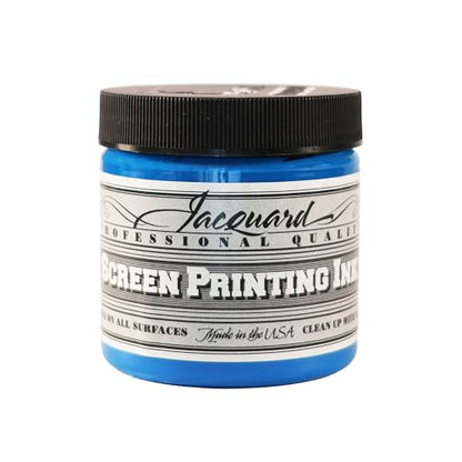 Jacquard Professional Screen Print Ink, Water-Soluable, 4oz Jar, Opaque Blue (128)