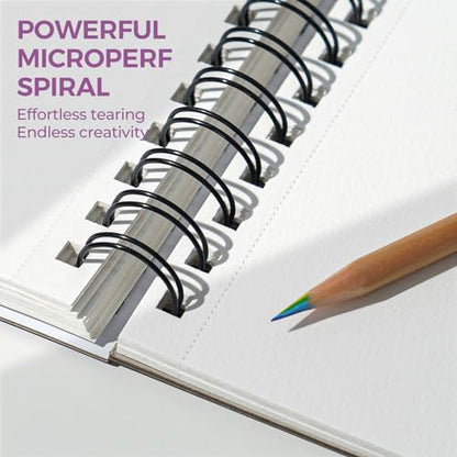 Funto Watercolor Pad 5.5x8.5, 3 Pack, 90 Sheets,140lb/300gsm, Double-Sided, Cold Press, Spiral Bound, Heavyweight Paper for Watercolor Painting - color: 5.5x8.5-Purple-3 Pack
