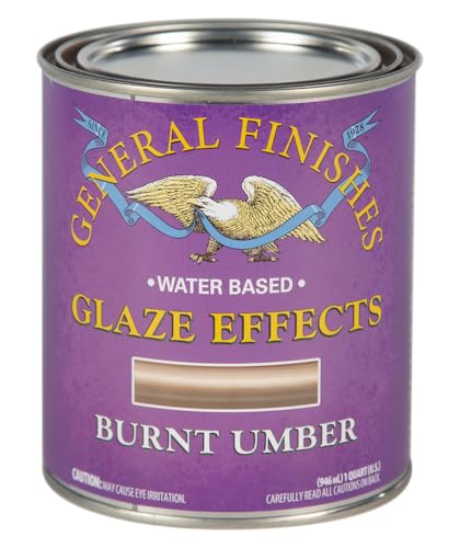 General Finishes Water Based Glaze Effects, 1 Quart, Burnt Umber - color: Burnt Umber, size: 32 Fl Oz (Pack of 1)