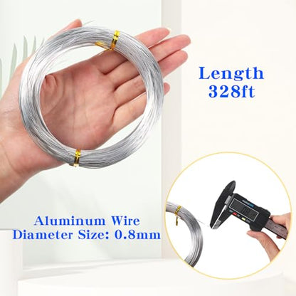 1 Roll Tecunite Aluminum Wire Craft Wire, 100 M X 0.8 mm, Silver - color: Silver, size: 100 M X 0.8 mm
