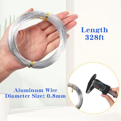 TecUnite 1 Roll Aluminum Wire for Jewelry Making, 100 M X 0.8 mm, Silver - color: Silver, size: 100 M X 0.8 mm