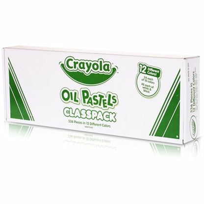 Crayola 524629 Oil Pastels,12-Color Set, Assorted, 336/Pack